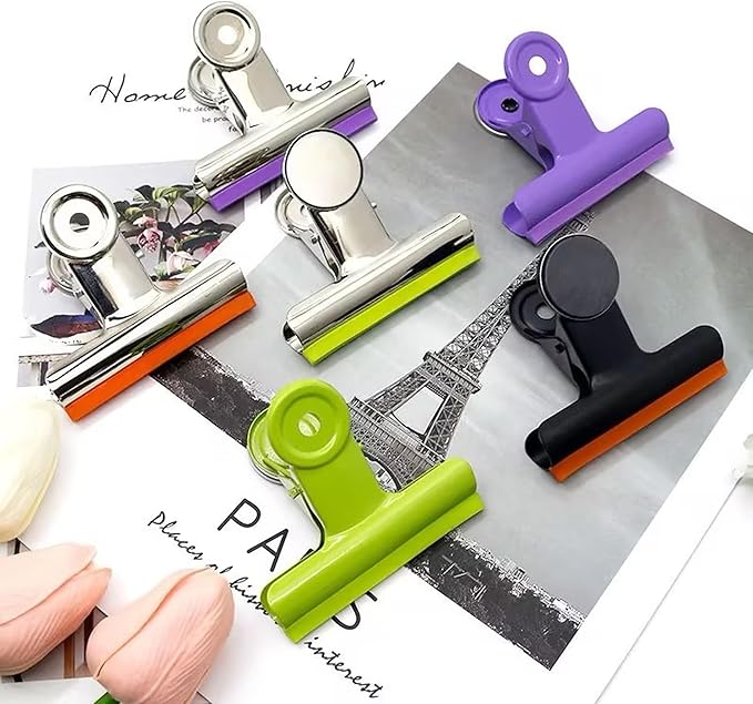 3 Inch Extra Large Magnetic Bulldog Clips, Silver, 10 Pack, Silicone Covered Binder Clips with No Sharp Edges, Foldable Clamps for Food Chip Bags & Document Organization