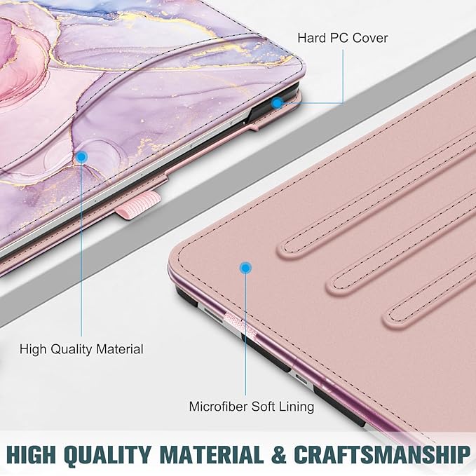 Fintie Case for Samsung Galaxy Tab S10 Lite/ S10 FE/ S9 FE 5G 10.9 Inch/Tab S9 11 Inch with S Pen Holder, Multi-Angle Viewing Protective Cover with Pocket, Auto Sleep/Wake, Dreamy Marble