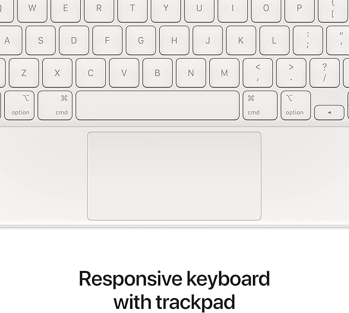 Apple Magic Keyboard: iPad Keyboard case for iPad Pro 11-inch (1st, 2nd, 3rd, 4th gen) and iPad Air (4th, 5th gen, and M2), Great Typing Experience, Built-in trackpad, US English - White