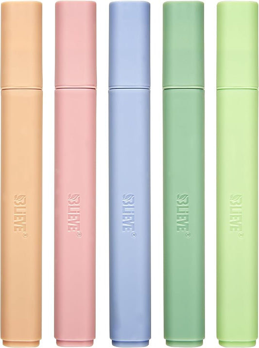 BLIEVE- Aesthetic Highlighters No Bleed Through Assorted Colors, Cute Highlighter For Journaling Office Supplies And Accessories, Bible Highlighters And Pens No Bleed Chisel Tip (EARTHY)