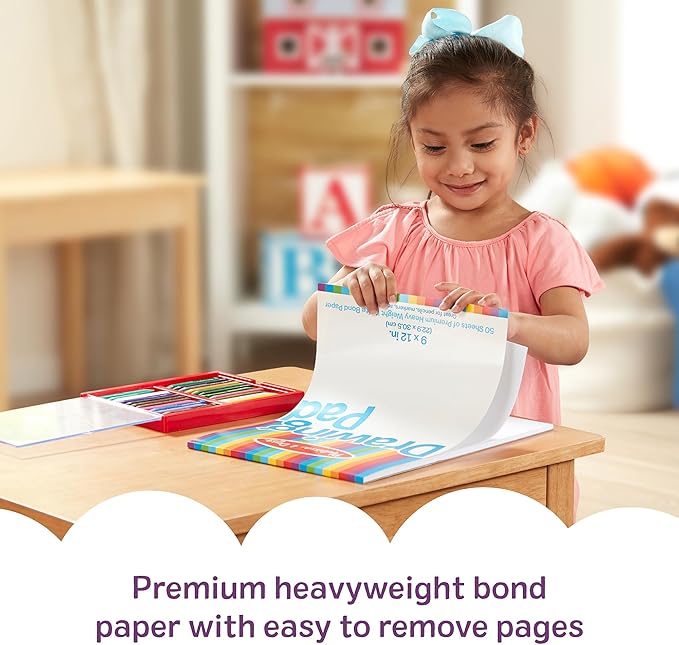 Melissa & Doug Drawing Paper, Sketch Pad, 3-Pack Bundle for Coloring, Writing or Painting (9 x 12 inches) - 50 Sheets Each, Kids Drawing Pad & Art Supplies for Kids Ages 3+ - FSC Certified