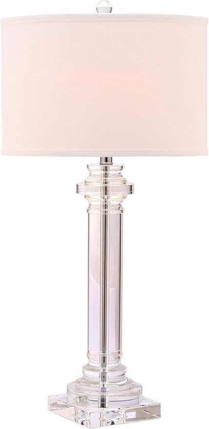 SAFAVIEH Lighting Collection Nina Modern Crystal Column 30-inch Bedroom Living Room Home Office Desk Nightstand Table Lamp (LED Bulb Included)