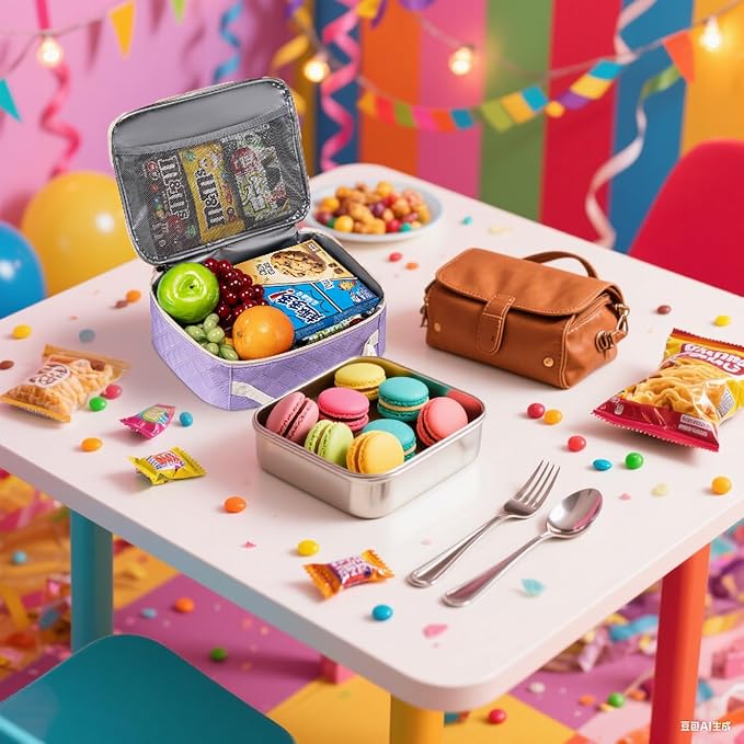 Teen Girls Lunch Box with Snack Bag for Kids Back to School Insulated Preppy Lunch Bag Fits Bento Box Ice Pack Perfectly Lonchera para niñas for Middle High College Students Age 10 11 12 13 14 15 16