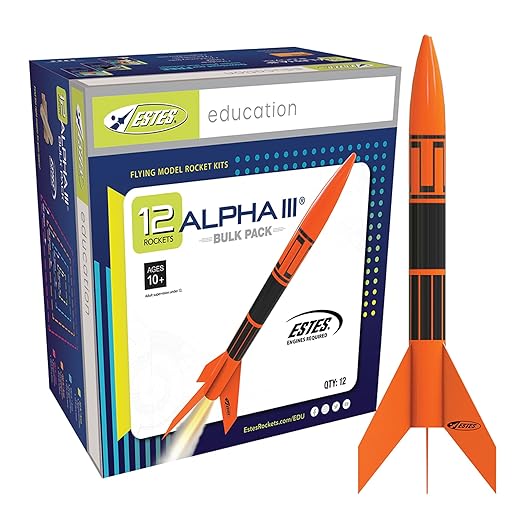 Estes 1751 Bulk Pack of 1751 Alpha III Rocket-Building Kits, Beginner Flying-Rocket-Model Kits for Ages 10+, Classroom Science Experiments