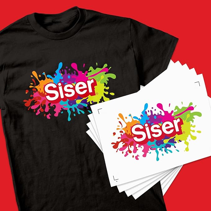SISER EasyColor DTV 8.4'' x 11'' Sheets - Inkjet Printer Compatible Heat Transfer Vinyl (10 Sheets)