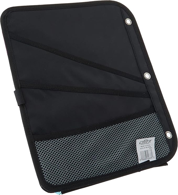 Case It 5-Tab Binder Accessory, 5-colored tabbed, 6 pocket expanding file, fits any standard 3 ring letter size binder, additional zippered mesh pockets for pen storage, ACC-21, Black