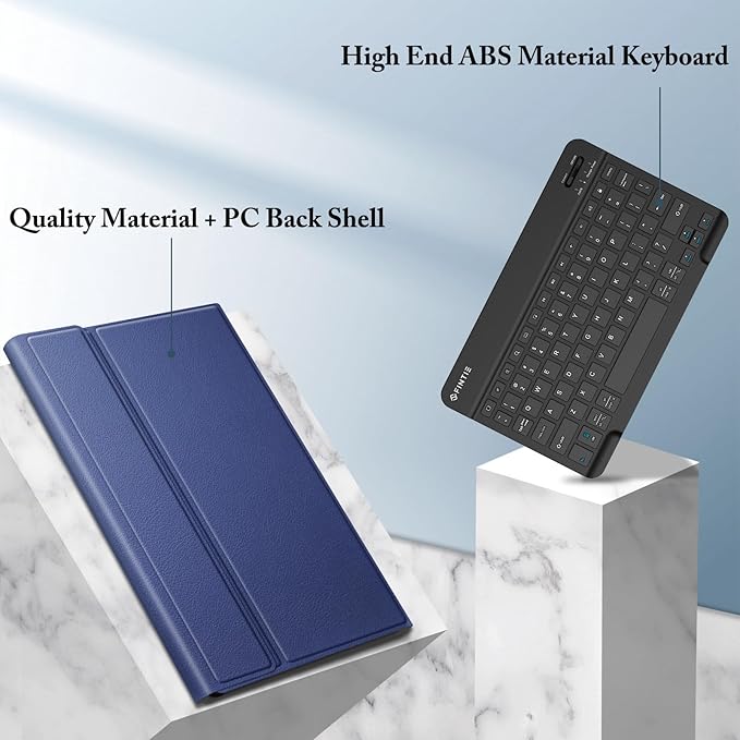 FINTIE Keyboard Case for Samsung Galaxy Tab S10 Lite/ S10 FE/ S9 FE 5G 10.9 Inch/Tab S9 11 Inch with S Pen Holder, Slim Stand Cover Detachable Wireless Bluetooth Keyboard, Navy