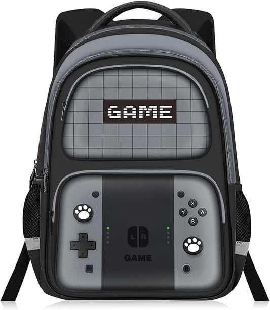 Kids Backpack For Boys，Gamer Boys Backpack For Children Teens Elementary Middle School, 17″ Students Bookbag
