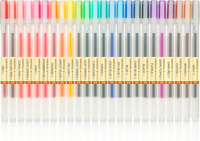 XSG Premium Gel Ink Pen Fine Point Pens Ballpoint Pen 0.5mm for Japanese Office School Stationery Supply24 Packs