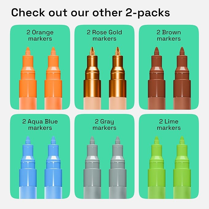 ARTISTRO 2 Pink Acrylic Paint Markers - 0.7mm Extra Fine-Tip Paint Pens - Perfect for Crafting, Art Projects, & More