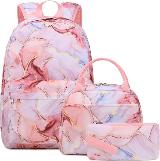 Meisohua School Backpack for Teens Girls Boys Backpack for Elementary Middle School Bookbag for Kids Backpack Lunch Bag Set
