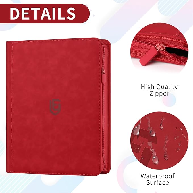 1024 Pocket Card Binder,16 Pocket Trading Card Binder，Side Loading Collectible Card Albums for MTG, for TCG Football, Sports, Game Cards Red