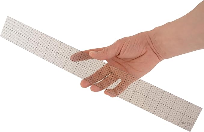 Westcott Transparent Beveled Graph Ruler with Zero-Centering Scale, Back-to-School, School Supplies, Classroom Supplies, 2 X 18-Inch