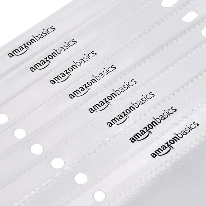 Amazon Basics Sheet Protectors for 3 Ring Binder, Non-Glare, Top Loading, Letter Size 8.5 x 11 in, Document Organizer, Pre-Punched Holes, Clear, 500-Pack