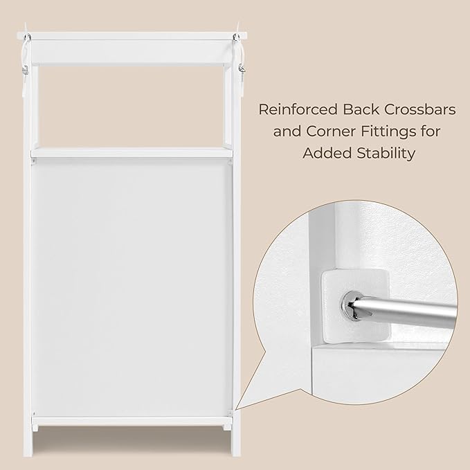 Yaheetech Single Door Floor Cabinet, Bathroom Free Standing Storage Organizer with Adjustable Shelf, Narrow Side Cabinet for Living Room, White