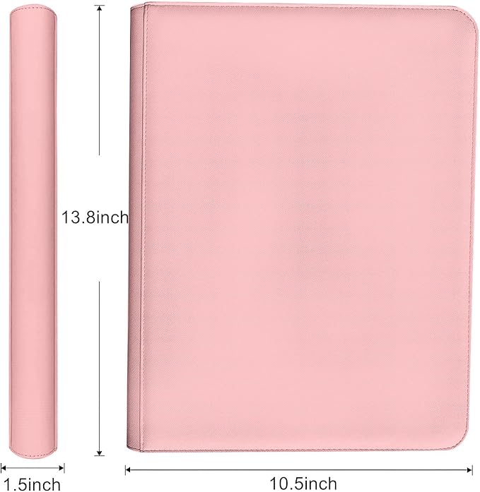 Premium 9-Pocket Zippered Trading Card Binder, 540 Pockets Double-Sided Side-Loading Card Organizer Album, PU Leather Card Holder Protector for MTG, TCG, Sports Cards Pink