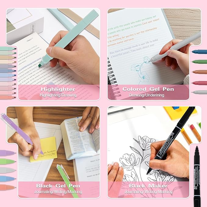 Bible Study Supplies Journaling Kit for Women, All-in-One Bible Journaling Kit with Bible Highlighters and Pens No Bleed, Bible Tabs, Bookmarks, Bible Bag – Back-to-School Gifts（97pcs）