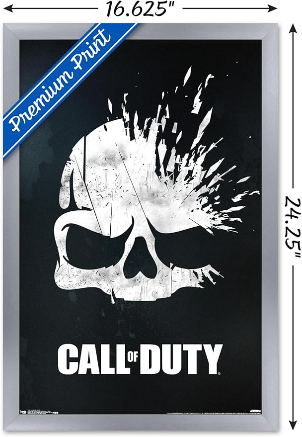 Trends International Call of Duty - Skull Wall Poster, 14.725" x 22.375", Silver Framed Version