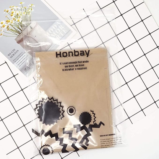 Honbay 4 Sets of A5 6-Holes Kraft Paper Index Page Tab Cards for A5 6 Ring Binders (Brown)
