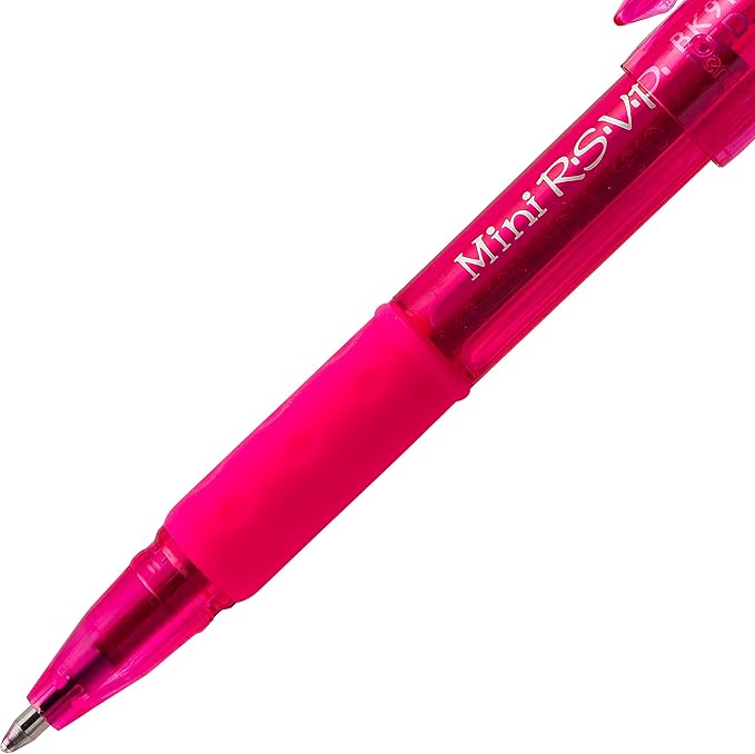 RSVP Mini Ballpoint Pen, (1.0mm) Medium Line, PInk Ink