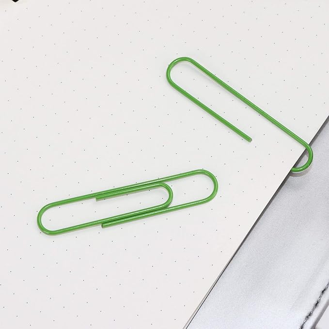 Cute Thumb Tacks Paper Clip Binder Clips Push Pins Set Assorted Size Metal Clips in Plastic Holder Decorative Desk Accessorries (Green)