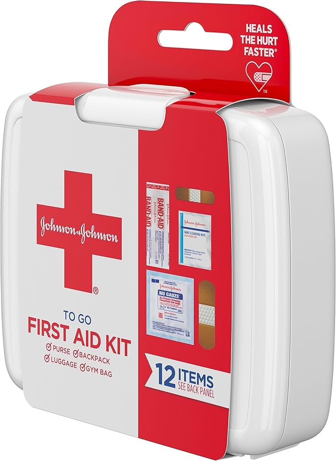Johnson & Johnson Red Cross First Aid-to-Go Mini First Aid Kit, 12 Count (Pack of 48) total count 576