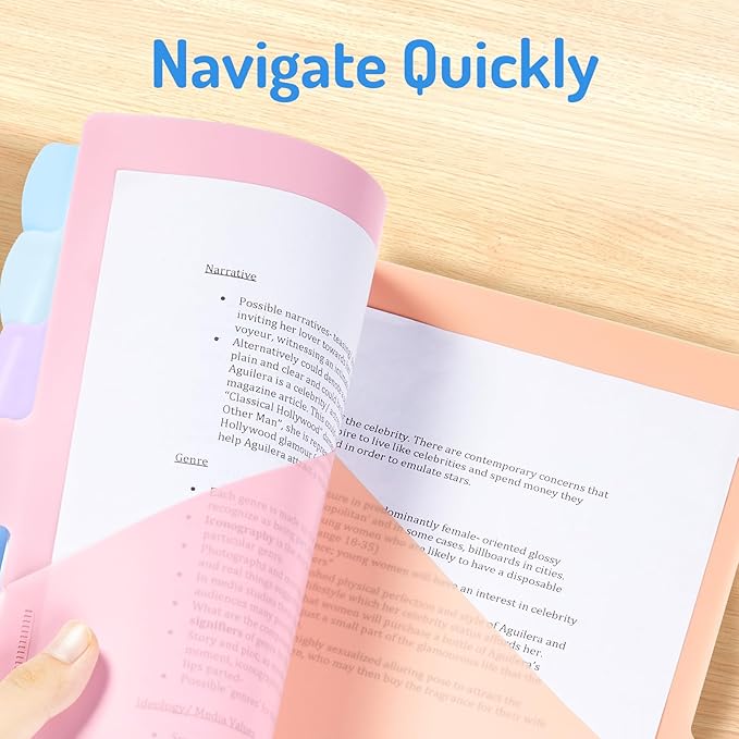 Forvencer 16 Count Dividers with Two Pockets, 8 tab Binder Dividers for 3 Ring Binder Organizer, Binder Divider with Tabs for School Office and Home, 2 Sets