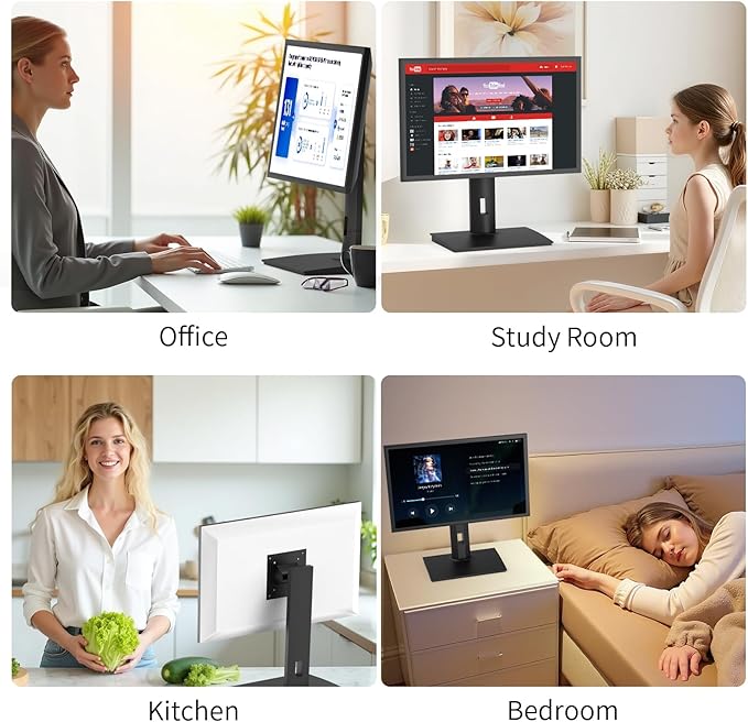Vesa Monitor Stand with Spring-Adjustable Height, Swivel, Tilt, Rotation Vesa Stand, Compatible with Monitors Within 27 inch and Weighing Between 7.7-11lb (Black, Only for 7.7-11 lb Monitor)