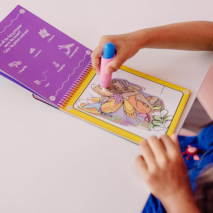 Melissa & Doug On The Go Water Wow! Mess Free Coloring Book, Reusable Water-Reveal Activity Pad, Fairy Tale, Travel Toys, Party Favors, for Toddlers & Kids Ages 3+ - FSC Certified