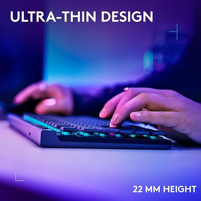 Logitech G515 Wireless Gaming Keyboard TKL, LIGHTSYNC RGB, Thin Tenkeyless Design, Double-Shot PBT Keycaps, Tactile Brown Mechanical Switches - Black (Renewed)