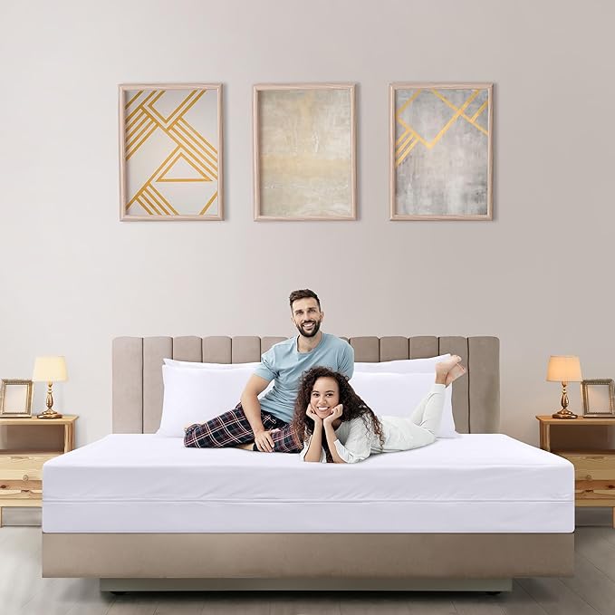 Utopia Bedding Mattress Protector Zippered Full Size (Pack of 2), 100% Waterproof Bed Bug and Dust Mite Proof Mattress Encasement, Absorbent 6 Sided Mattress Cover