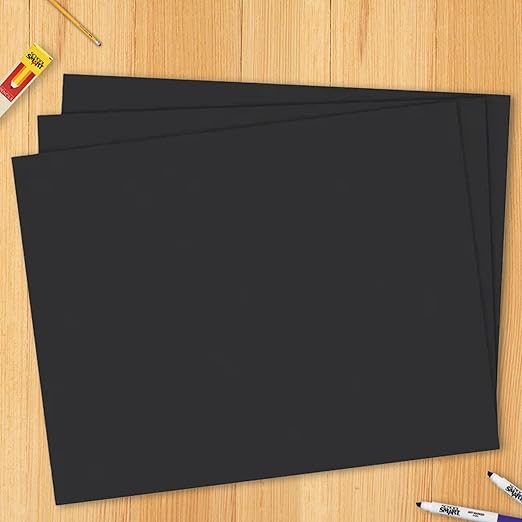 School Smart Railroad Poster Board Paper, 22 x 28 Inches, 6-Ply, Black, Pack of 25