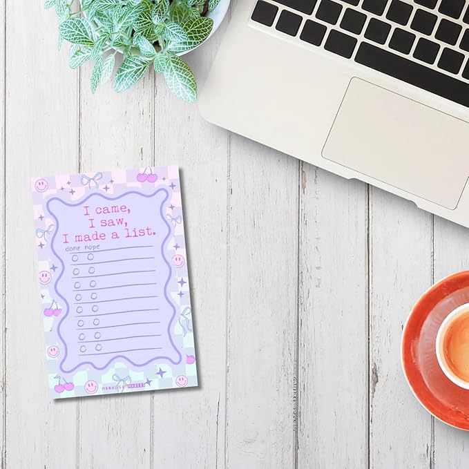 Moonlight Makers Funny Office Supplies Gift Set - Anxiety Pen Set, I Made A List Notepad, No One Is Mad At You Zipper Pouch - Cute Stationery Sets for Women, Funny Gifts for Friends and Coworkers