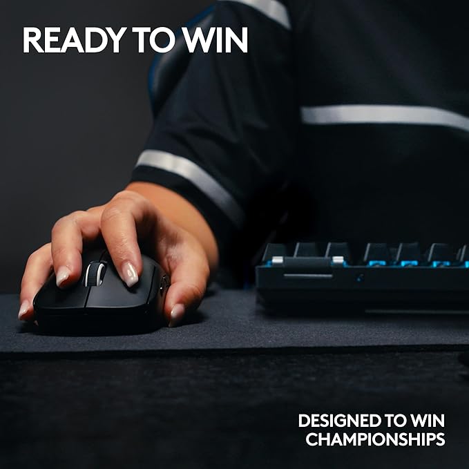 Logitech G PRO X TKL Lightspeed Wireless Gaming Keyboard, Ultra-Portable Tenkeyless Design, LIGHTSYNC RGB, PBT keycaps, Clicky Switches (GX Blue) - Black