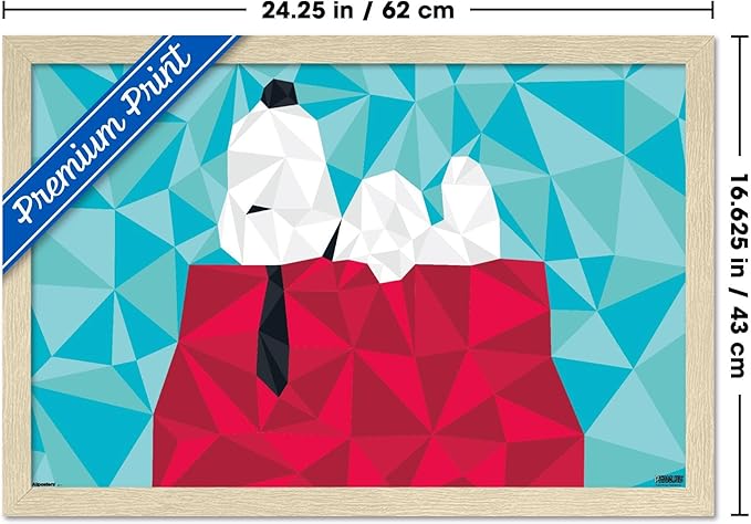 Peanuts: Astronomy-Geometry - Snoopy Wall Poster, 22.4L" x 14.7W", Blonde Framed Version