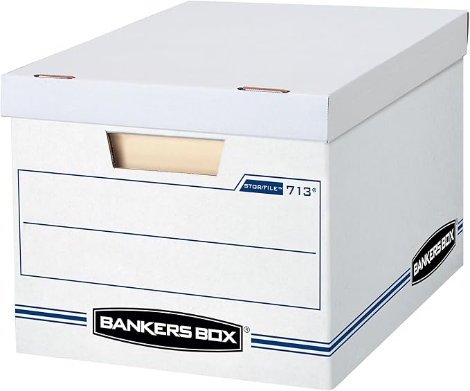 Bankers Box 30-Pack Basic Duty File Storage Boxes with Lids, Letter/Legal, Stor/File, (0071304)