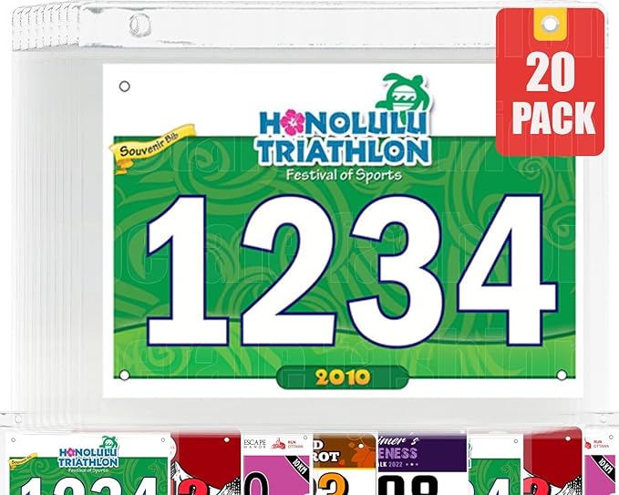 Clear Bib Boards Sleeves Protector for Runners,Race Bib Vinyl Holder,Race Bib Display Vinyl Protector Sheets, Marathon Running Bib Sheet Protector