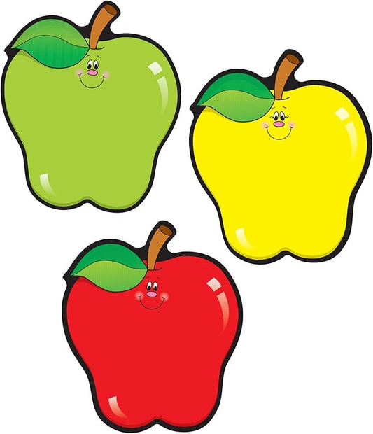 Carson Dellosa 36PC Apple Cutouts, Red, Yellow, and Green Back to School Decorations for White Board, Name Tags, Seasonal Classroom Decor and Teacher Supplies