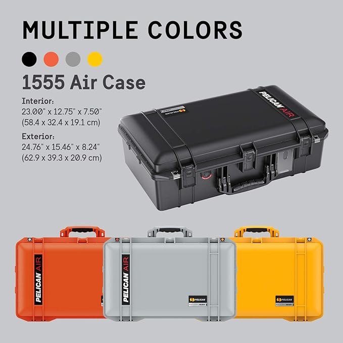 Pelican Air 1555 Case With Padded Dividers - Black