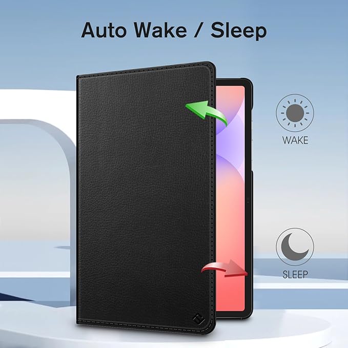 Fintie Rotating Case for Samsung Galaxy Tab S10 Lite/ S10 FE/ S9 FE 5G 10.9 Inch/Tab S9 11 Inch with S Pen Holder, 360 Degree Swiveling Stand Cover Auto Sleep/Wake, Black