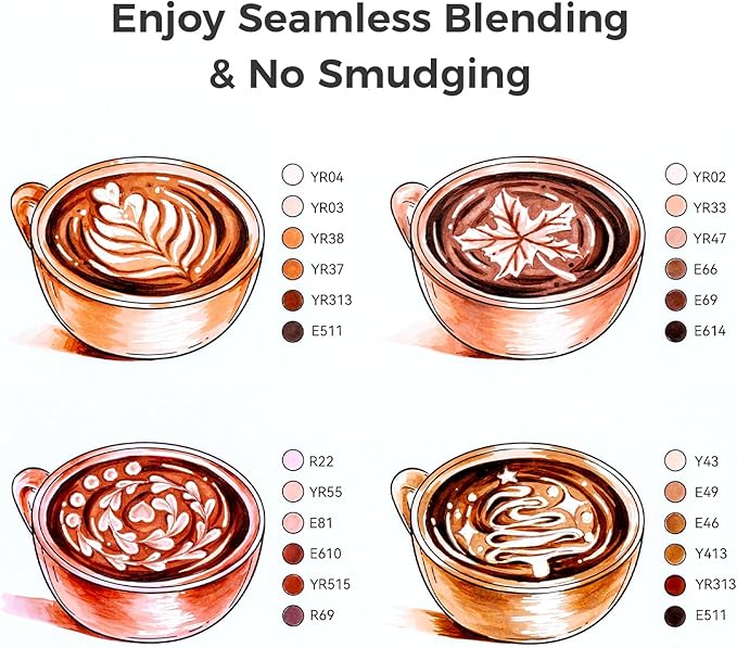 Ohuhu Alcohol Markers: Soft Chisel Red Dot Design Award Winner 24 Skin-color Brush & Soft Chisel Dual Tips Drawing Markers for Artists Beginners Adults Coloring Illustration Sketching - Honolulu S