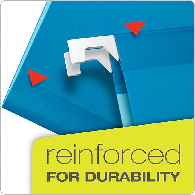 Pendaflex Extra Capacity Reinforced Hanging Folders, 2", Legal Size, Assorted Colors, 1/5 Cut, 25/BX (4153x2 ASST) (Pack of 4)
