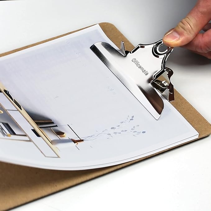 Officemate Recycled Wood Clipboards, 6 Inch Clip, 6 Pack Clipboards, Letter Size (9 x 12.5 Inches), Brown (83706)