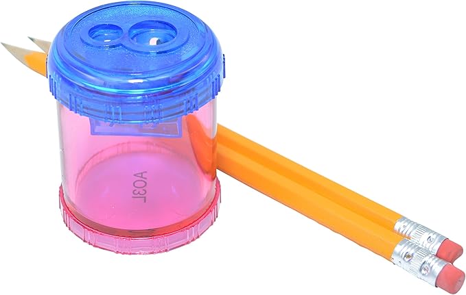 Westcott Plastic Manual Pencil and Crayon Sharpener, Assorted Colors (12202), single