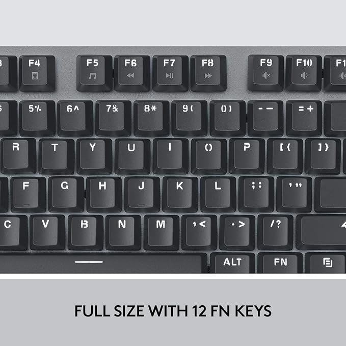 Logitech K845 Mechanical Illuminated Keyboard, Mechanical Switches, Strong Adjustable Tilt Legs, Full Size, Aluminum Top Case, 104 Keys, USB Corded, Windows (TTC Brown Switches)