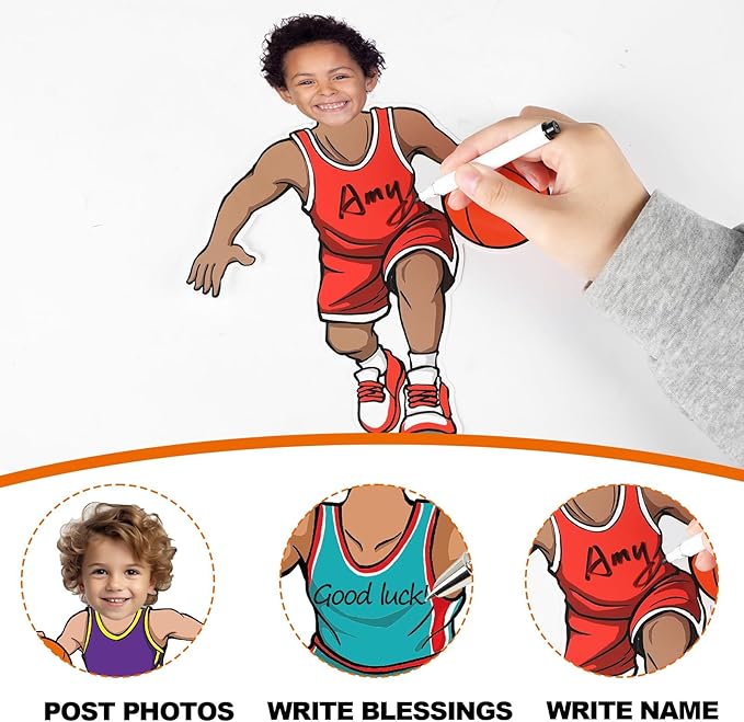 48 Set Basketball Bulletin Board Decors Basketball Players Cutouts Basketballs Jersey Paper Cut-Outs Classroom Decor for Boys DIY Craft Photo Sports Theme Party School Home Wall Chalkboard Supply