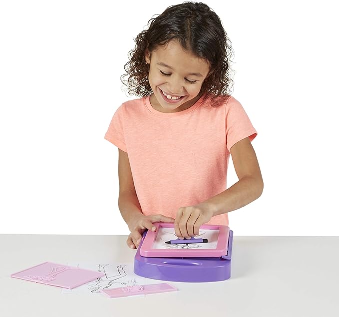 Melissa & Doug Fashion Design Art Activity Kit - 9 Double-Sided Rubbing Plates, 4 Pencils, Crayon - Fashion Plates, Travel Toys for Kids Ages 5+