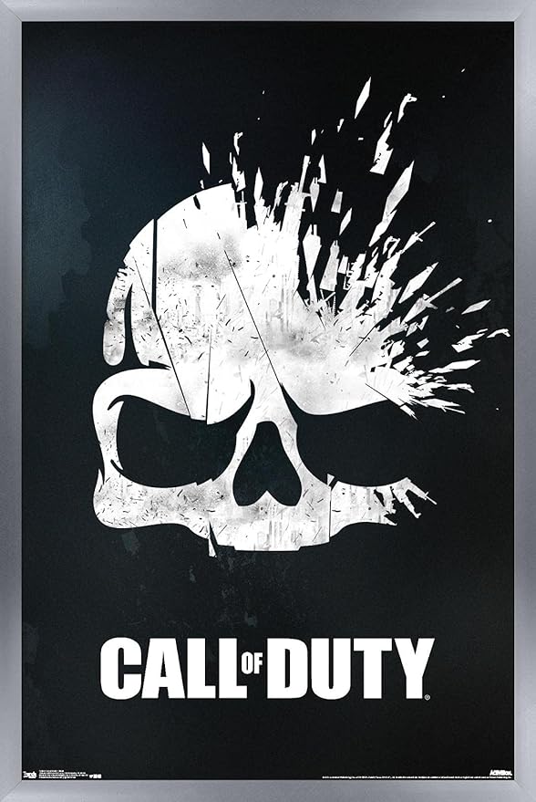 Trends International Call of Duty - Skull Wall Poster, 14.725" x 22.375", Silver Framed Version