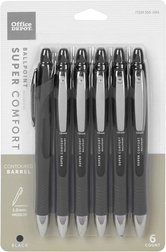 Office Depot Onpoint Ballpoint Pens Back of 6