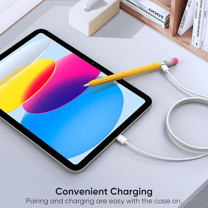 Fintie Silicone Sleeve for Apple Pencil (USB-C), Light Pen Skin Case Cover Soft Protective Anti-Slip Pencil Grip Holder, Supports Magnetic Attachment, Yellow